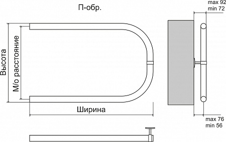 Эконом П-обр AISI 32х2 500х500 Полотенцесушитель  TERMINUS Калининград - фото 3