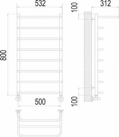 Полка П8 500х800  Полотенцесушитель  TERMINUS Калининград - фото 3