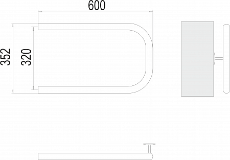П-обр AISI 32х2 320х600 Полотенцесушитель  TERMINUS Калининград - фото 3