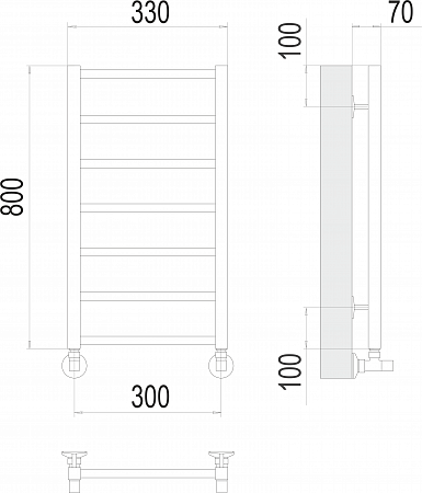 Контур П7 300х800 Полотенцесушитель  TERMINUS Калининград - фото 3