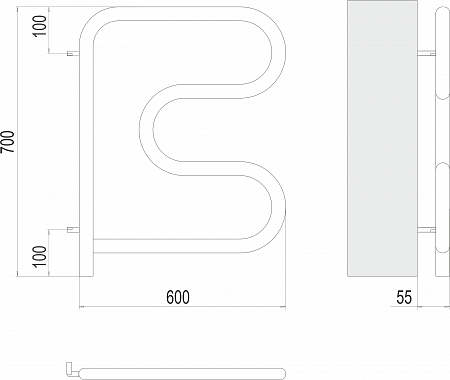 Электро 25 F-обр 600х600 поворотный Полотенцесушитель TERMINUS Калининград - фото 3