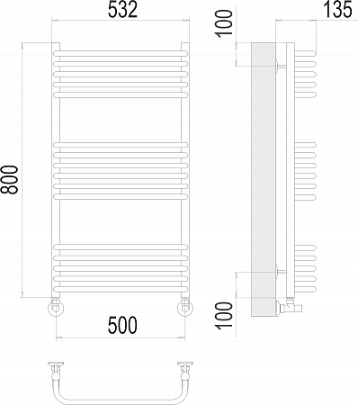 Стандарт П16 500х800 Полотенцесушитель  TERMINUS Калининград - фото 3