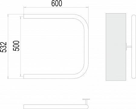 П-обр AISI 32х2 500х600 Полотенцесушитель  TERMINUS Калининград - фото 3