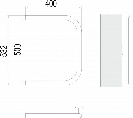 П-обр AISI 32х2 500х400 Полотенцесушитель  TERMINUS Калининград - фото 3